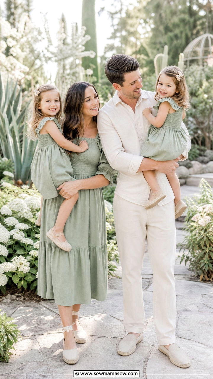 Sage Green Family Photo Outfits - 30 classy family photo outfits
