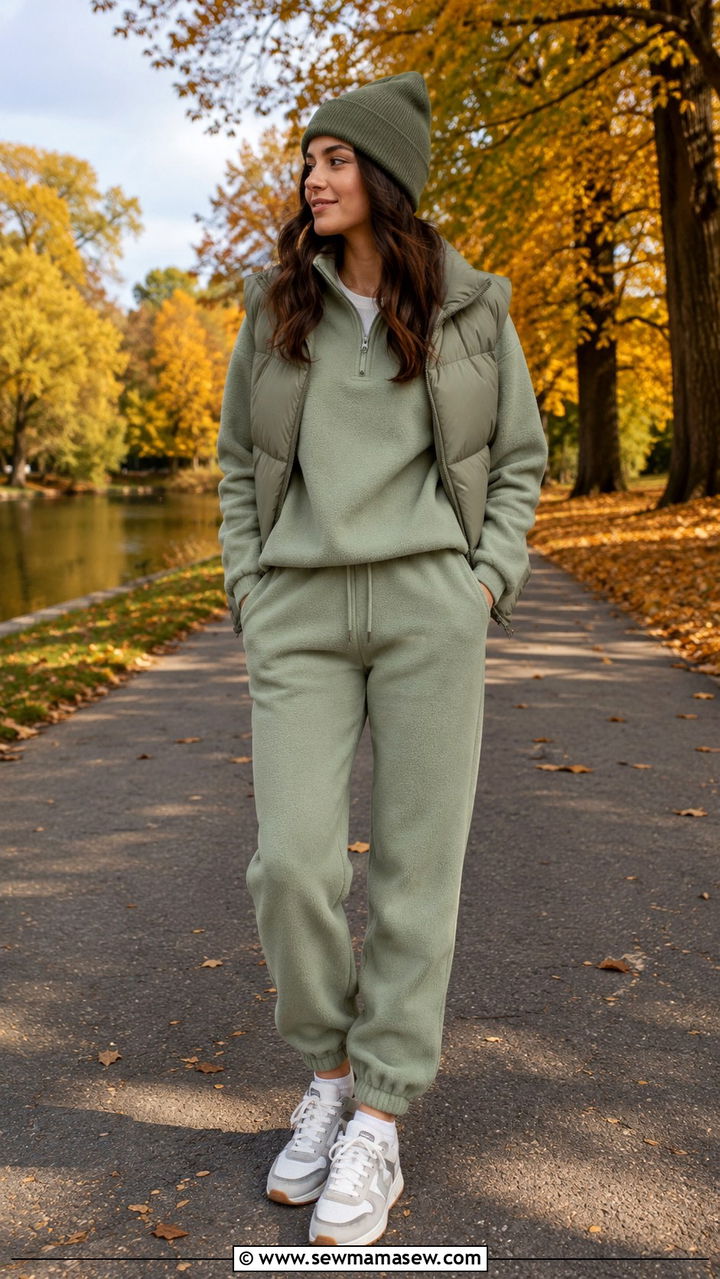 Sage Green Fleece Lounge Set Outfit - 20 Sage loungewear set outfit ideas