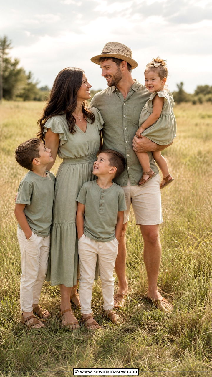 Sage Green Matching Family Outfits - 30 Matching summer family outfits