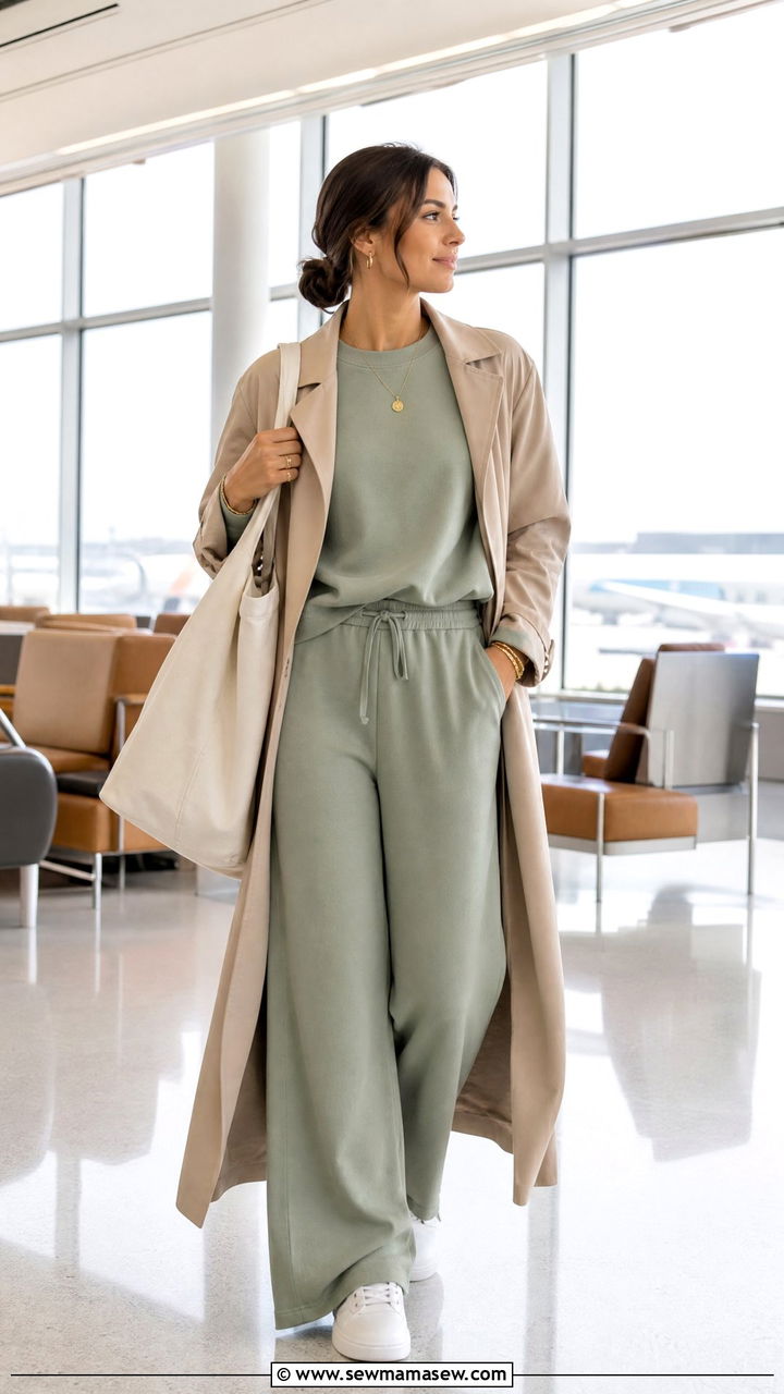 Sage Green Matching Set Airport Outfit - 30 Matching set outfit ideas for airport