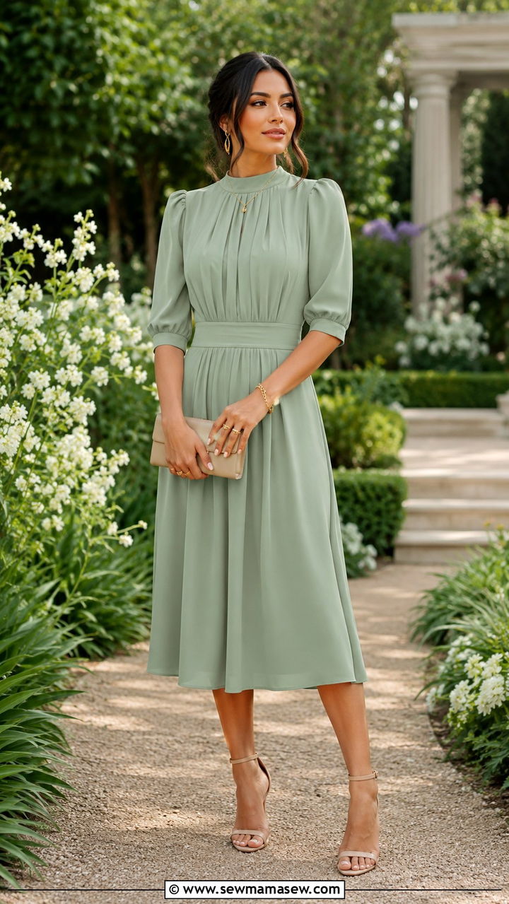 Sage Green Modest Dress for Sister of the Bride - 20 Modest outfit ideas for sister of the bride