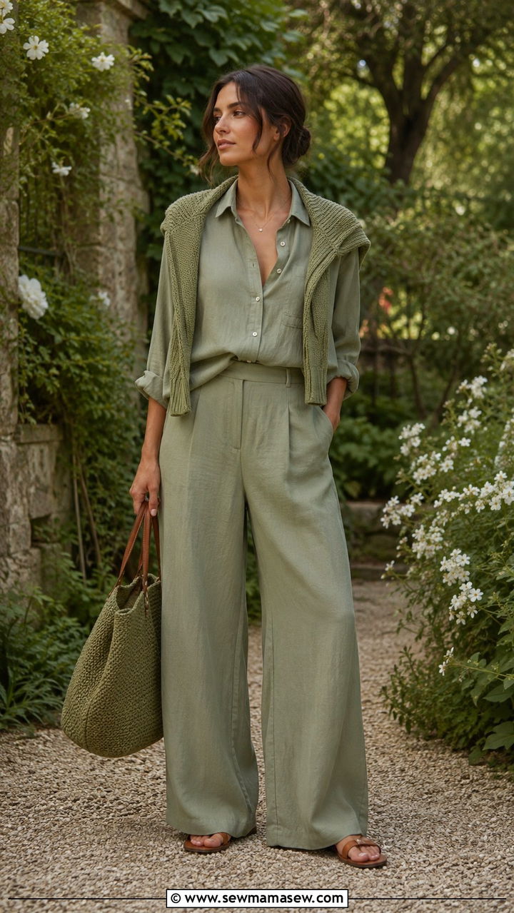 Sage Green Monochrome Outfit - 30 monochrome outfit ideas for women