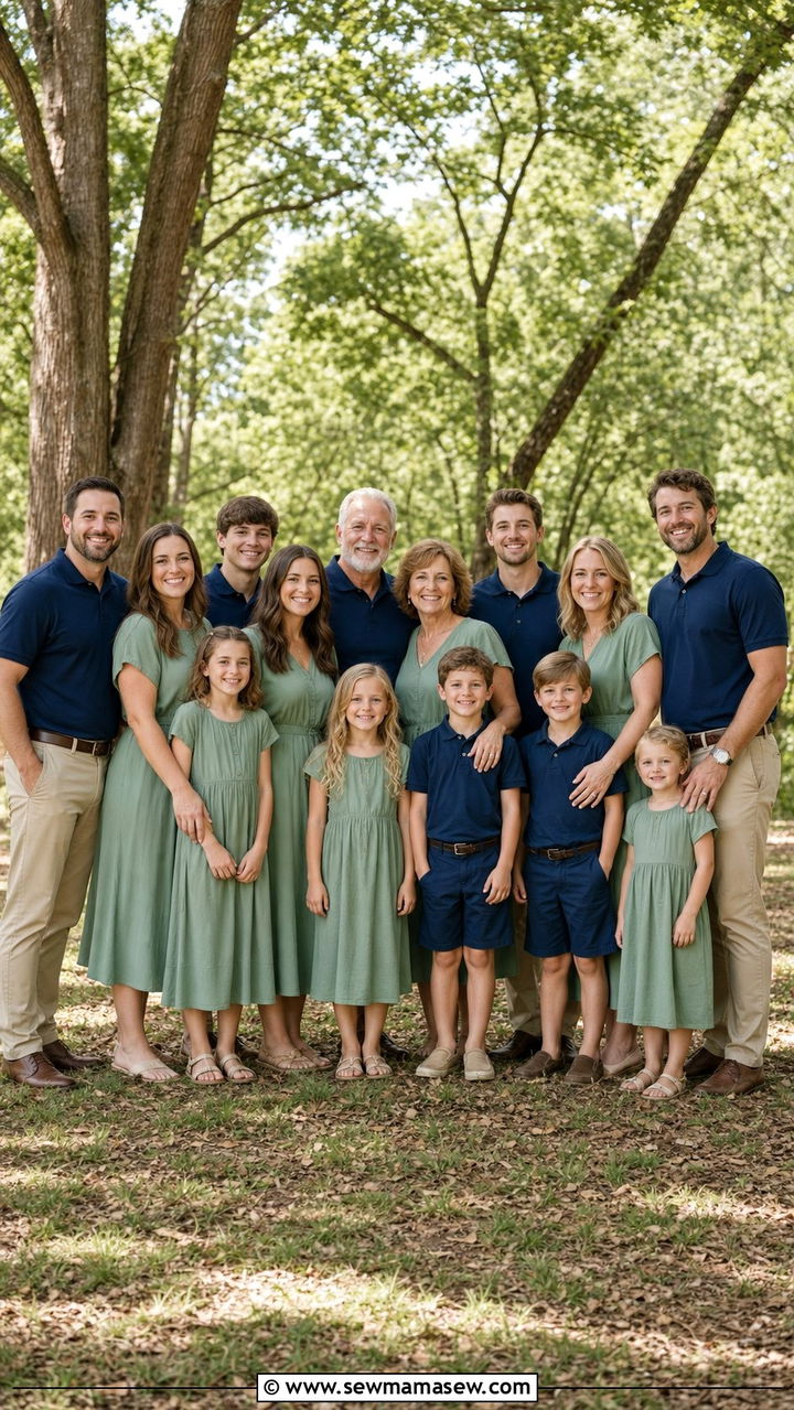 Sage green and navy family reunion outfit - 25 Family reunion outfit ideas matching