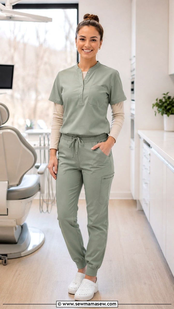 Sage green dental scrubs outfit - 30 Dental hygienist outfit ideas