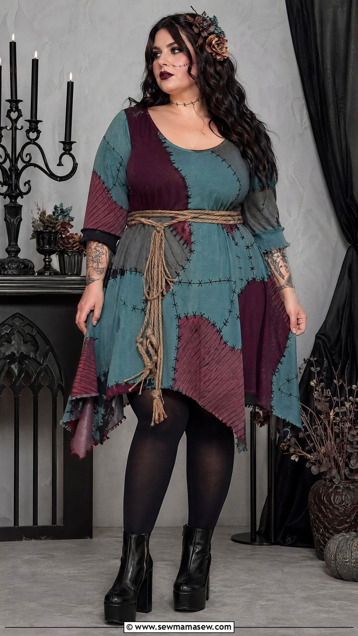 Sally Nightmare Christmas Patchwork Outfit - 35 Disney outfit ideas plus size