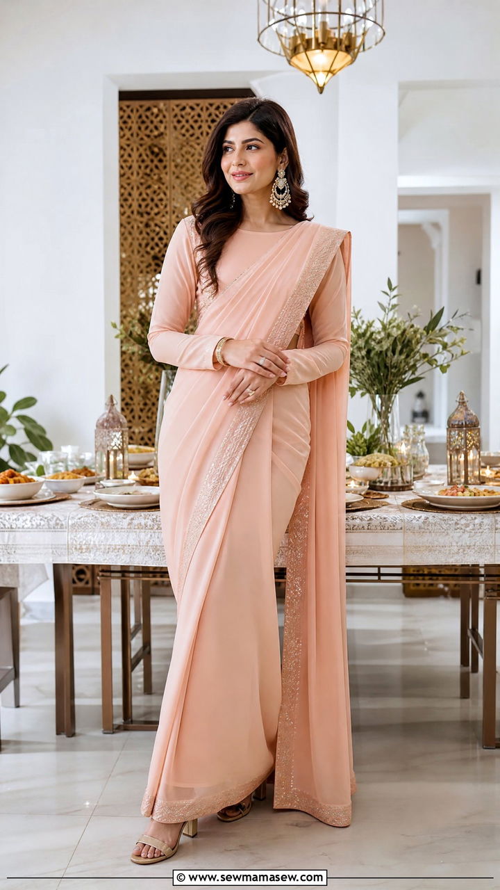 Saree with modern drape - 25 Iftar outfit ideas