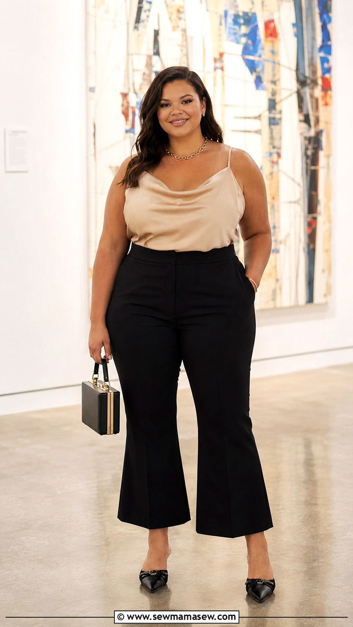 Satin Cami With Tailored Pants Graduation Outfit Plus Size - 30 Graduation outfit ideas for plus size