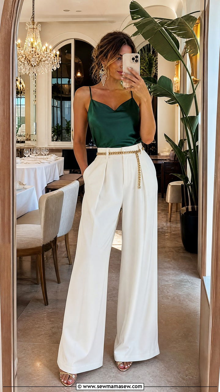 Satin Camisole Wide Leg Trousers Glamoratti Outfit 2026 - 25 glamoratti outfits 2026