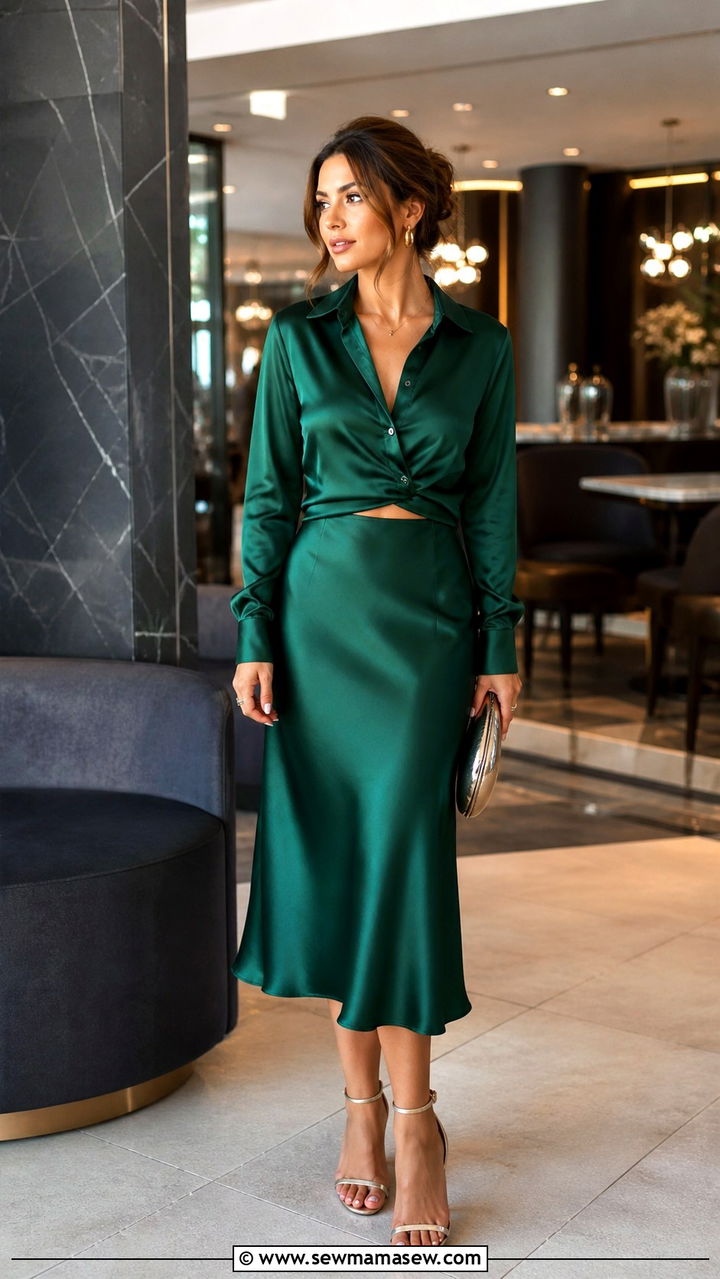 Satin Co Ord Set Outfit - 40 classy dinner outfits