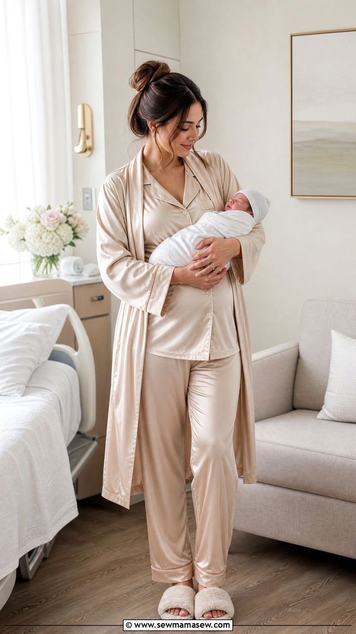 Satin Maternity Pajama Set Hospital - 20 Maternity outfit ideas hospital bag