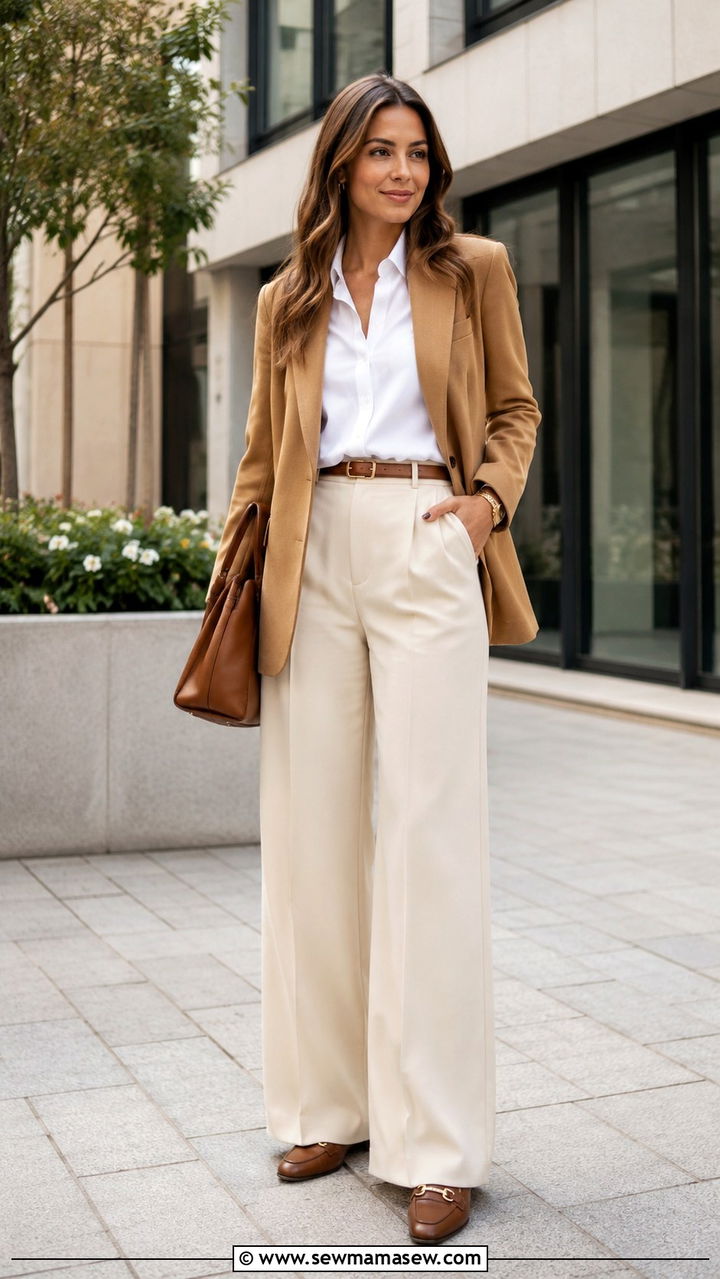 Satin Midi Skirt With An Oversized Cardigan - 30 transitional modest outfit ideas