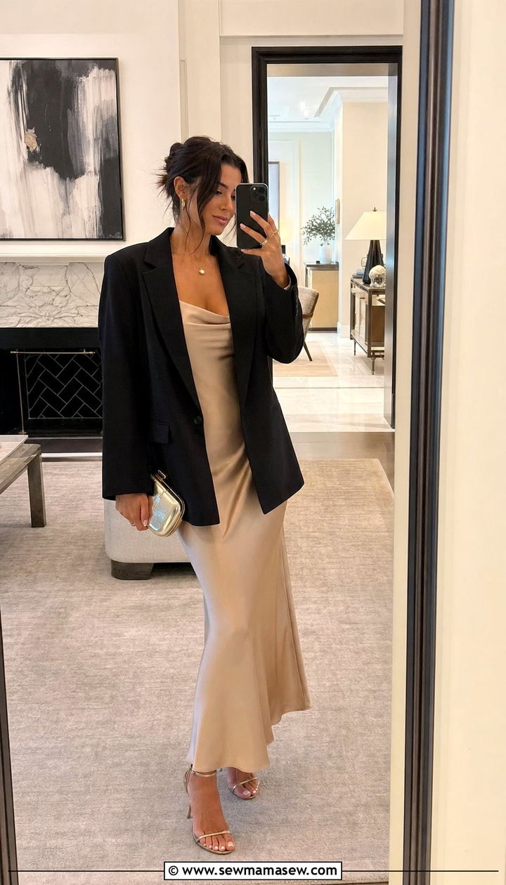 Satin Slip Dress Dinner Outfit - 25 dinner outfits Pinterest
