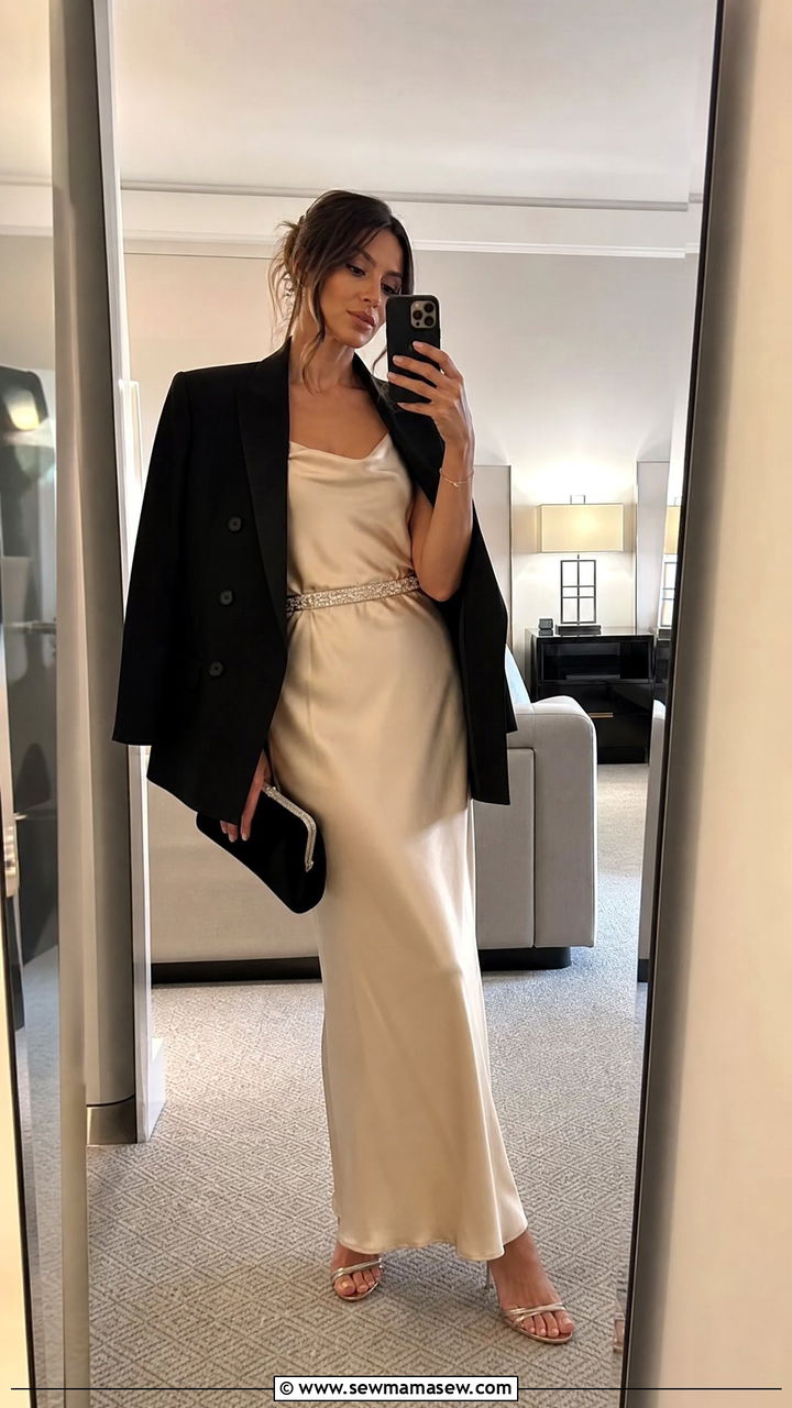 Satin Slip Dress With Crystal Belt - 25 Awards show outfit ideas