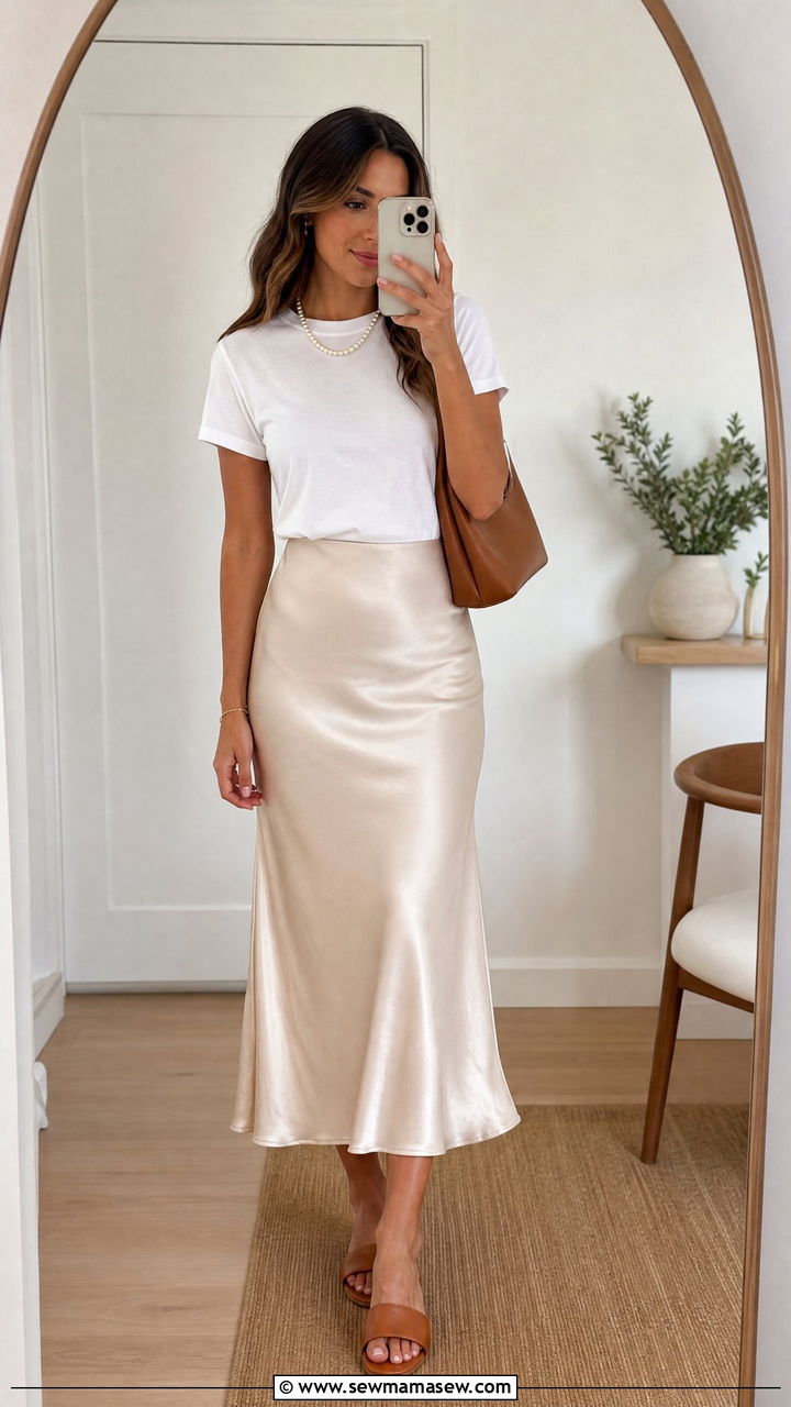 Satin Slip Skirt Summer Outfit - 30 Stylish summer outfit ideas 2026