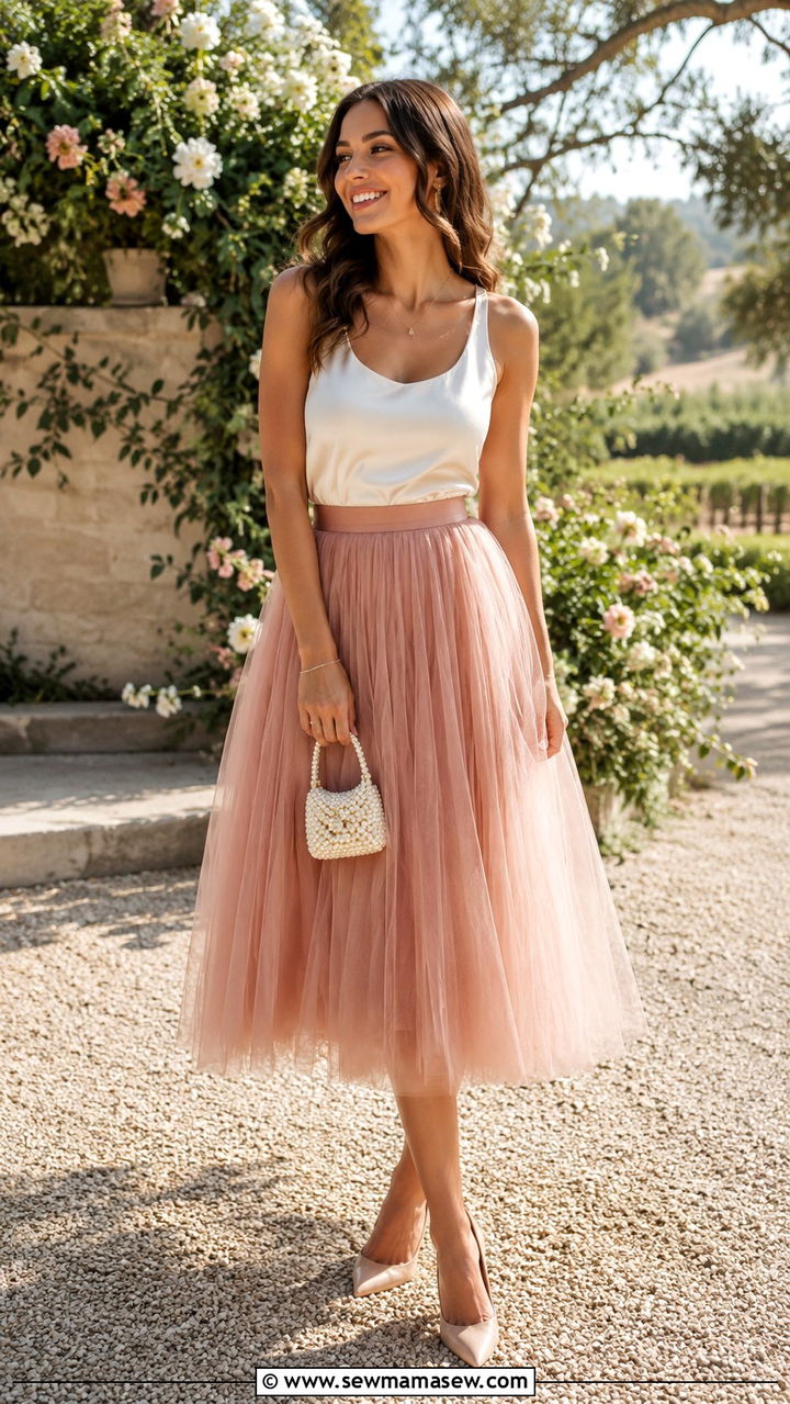 Satin Slip Skirt Wedding Guest Outfit - 25 Wedding guest skirt outfit ideas