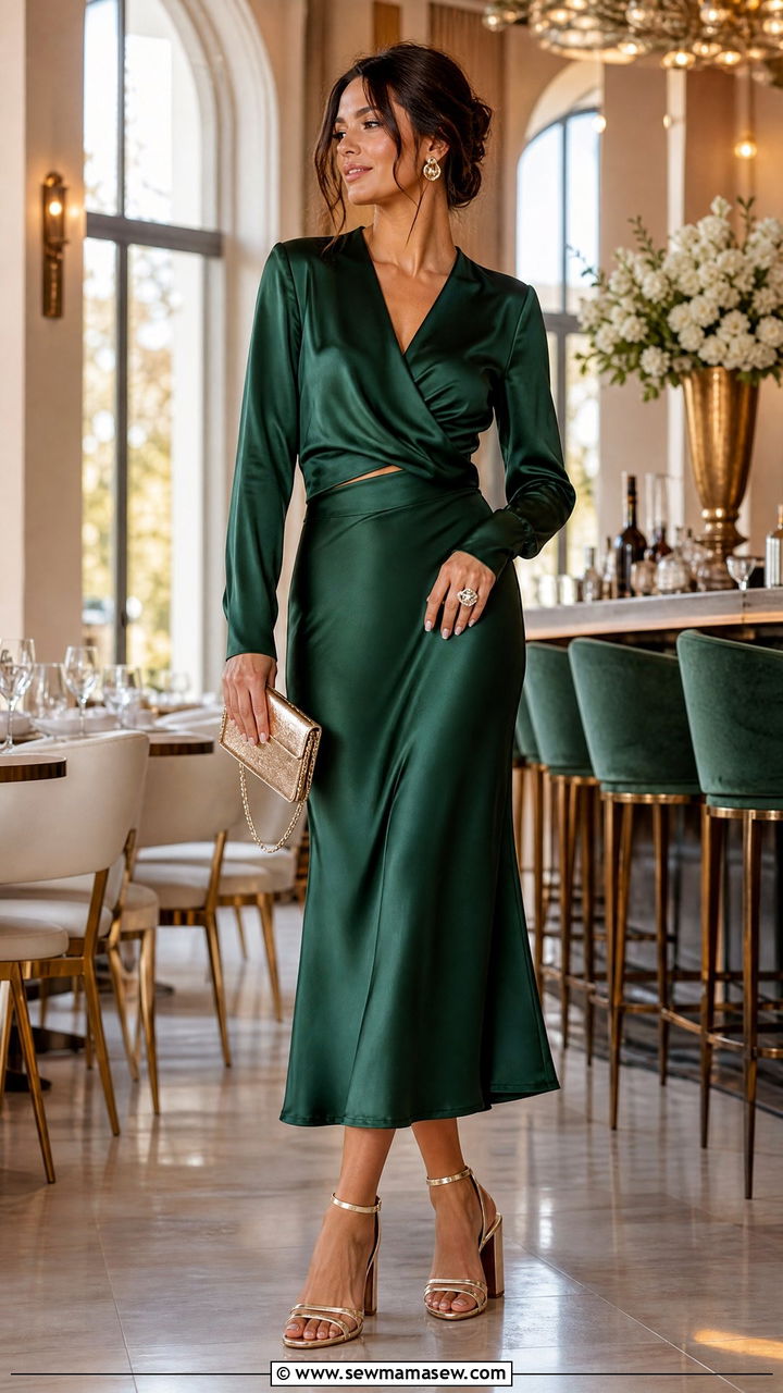 Satin Two Piece Set Brunch Outfit - 30 Matching set outfit ideas for brunch