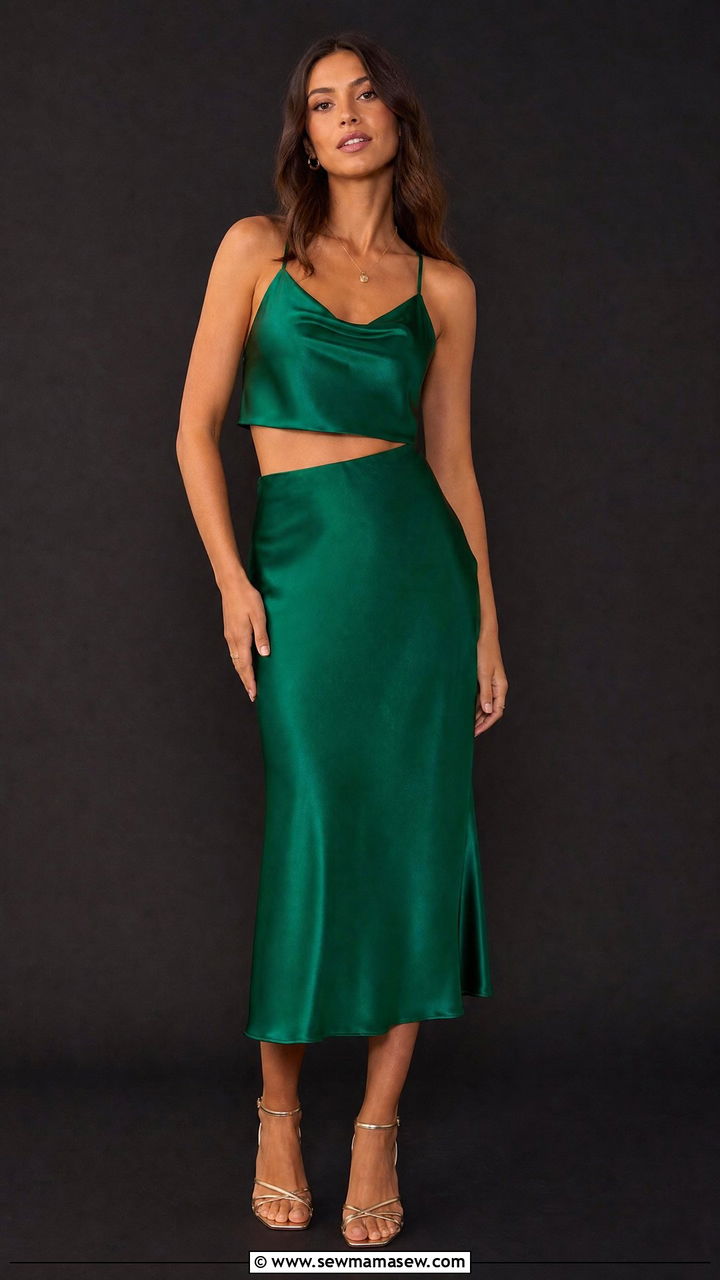 Satin two piece set outfit - 25 chic matching set outfit ideas