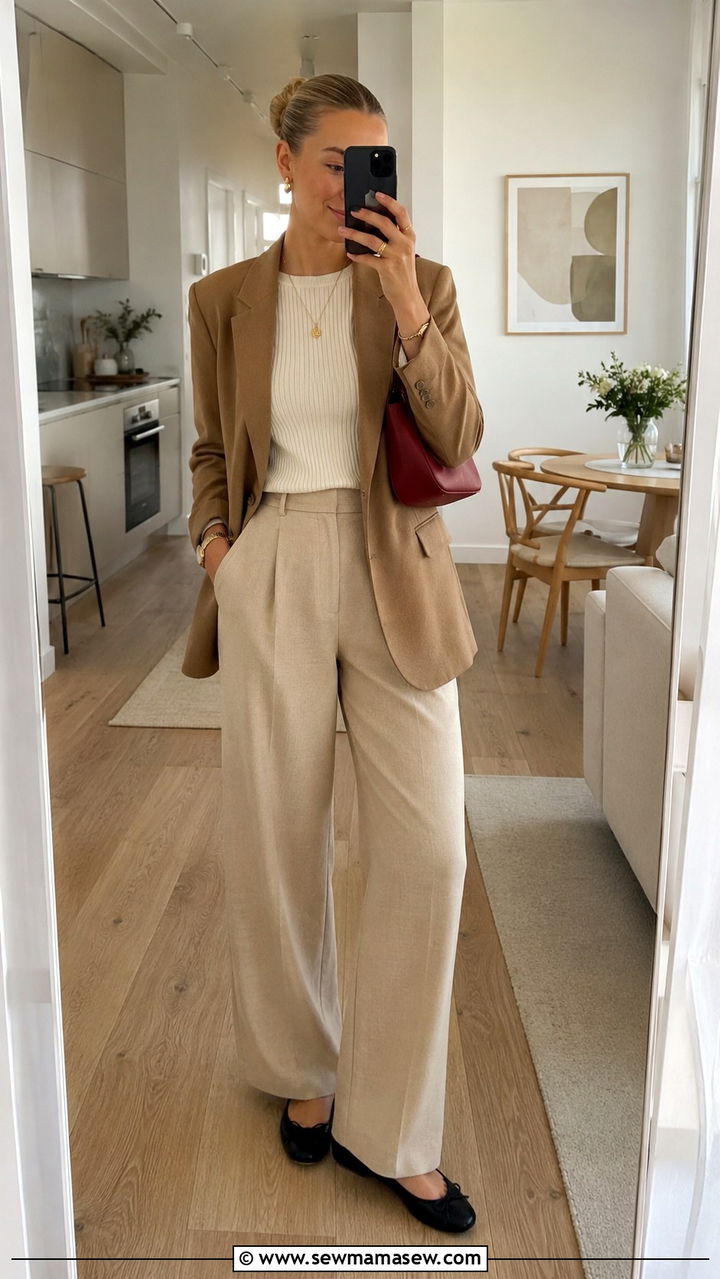 Scandinavian spring outfit with a pop of color accessory - 30 spring scandinavian outfit ideas