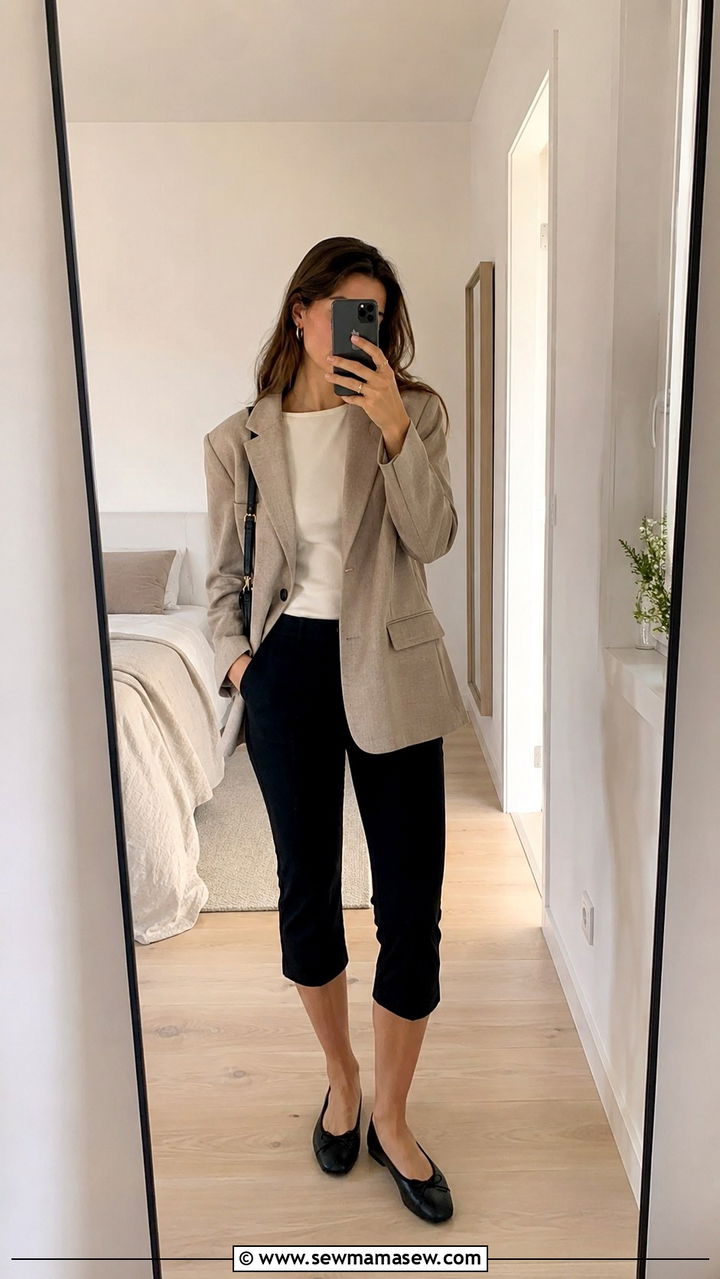Scandinavian spring outfit with capri pants and ballet flats - 30 spring scandinavian outfit ideas