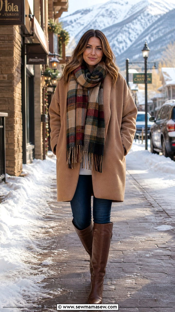 Scarf And Oversized Wool Coat - 40 Road trip outfits