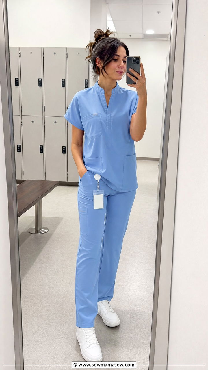 Scrub Set With Supportive Sneakers - 30 Medical student outfit ideas