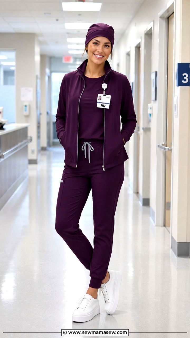 Scrub Warm Up Jacket With Jogger Pants - 30 Doctor outfit ideas
