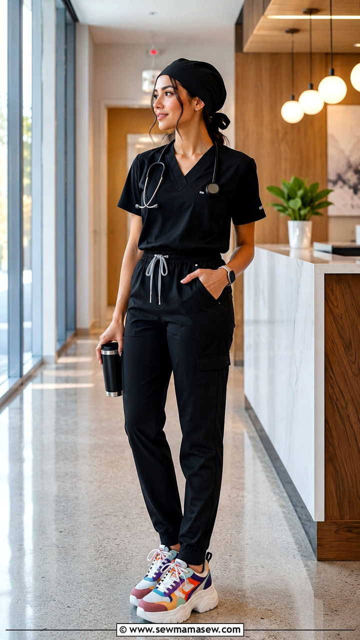 Scrubs With Statement Sneakers - 30 Cute scrubs outfits