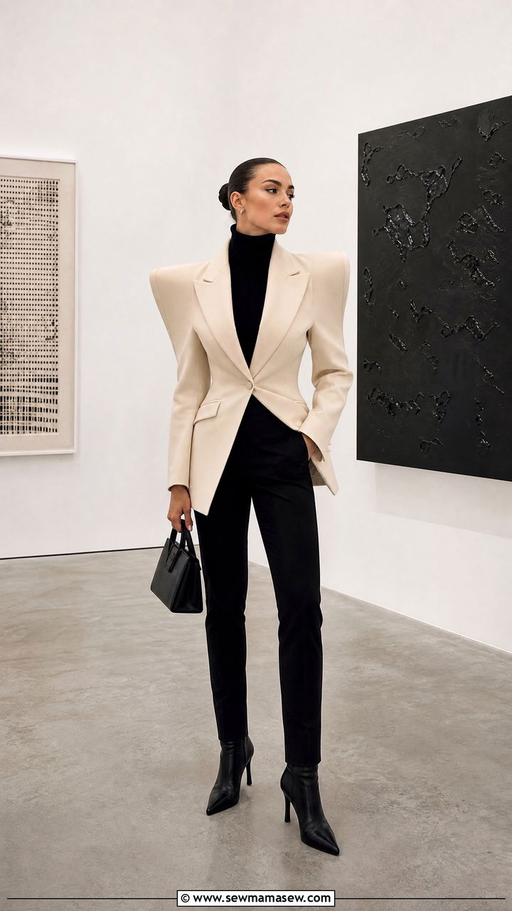 Sculptural Architectural Blazer Outfit - 30 Fashion trends 2026 outfits