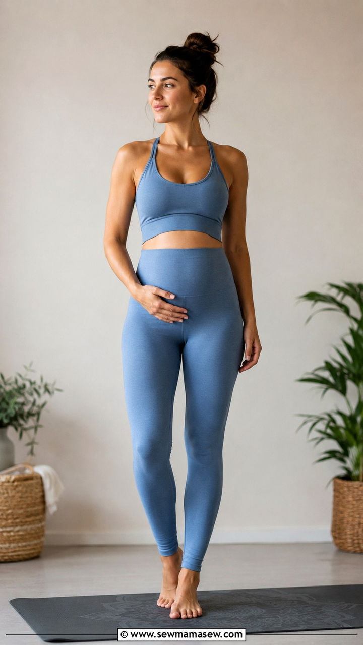 Seamless Yoga Legging Set with Sports Bra - 25 Postpartum workout outfit ideas