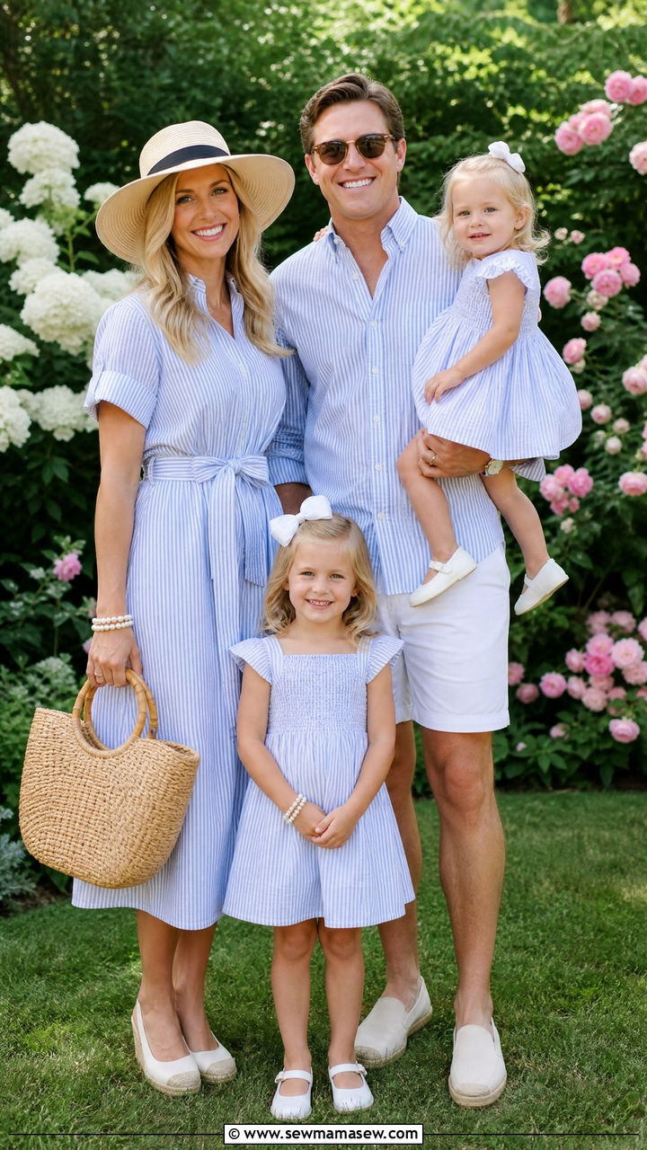 Seersucker Matching Family Outfits - 30 Matching summer family outfits