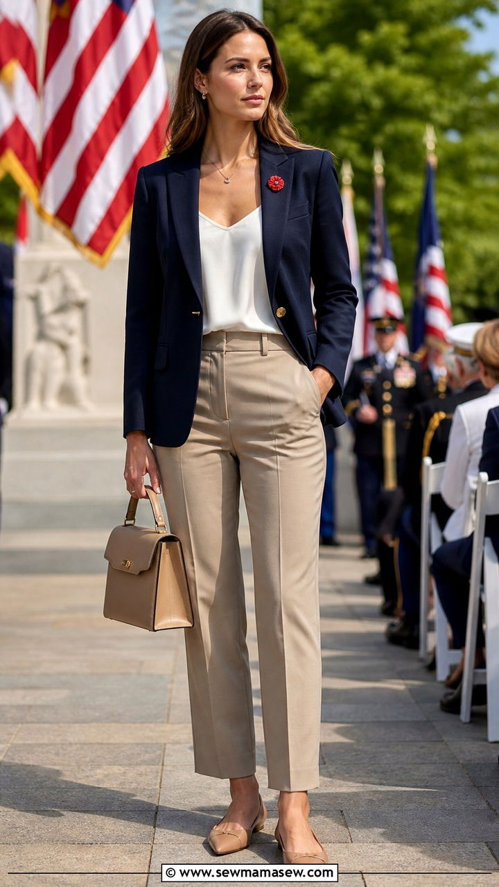 Seersucker Shorts and White Tee Outfit - 40 Memorial Day outfit ideas