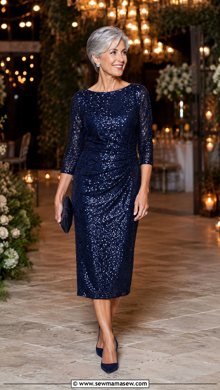 Sequin Dress for Evening Wedding - 25 What to wear to a wedding over 50