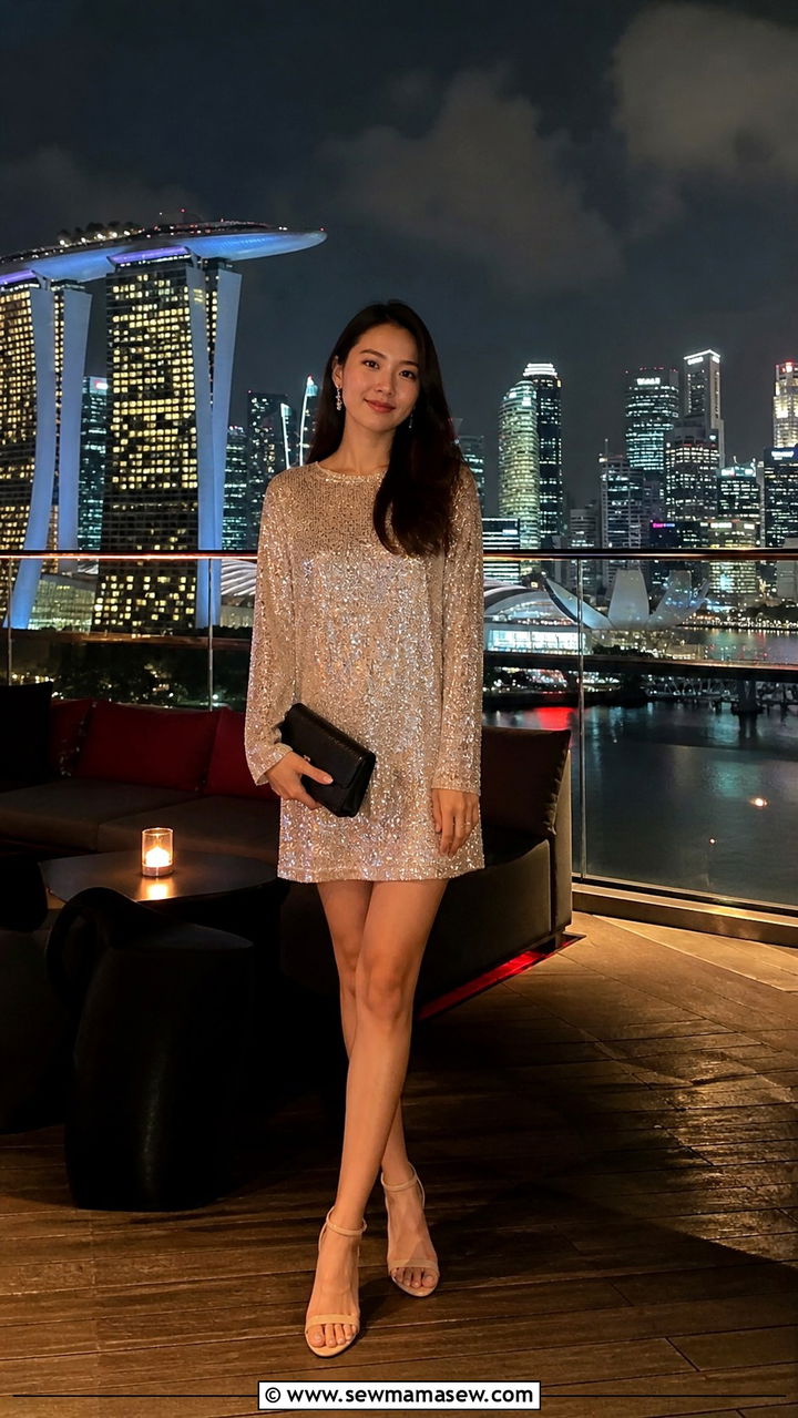 Sequin Mini Dress Strappy Heels Clutch - 40 Singapore outfit ideas