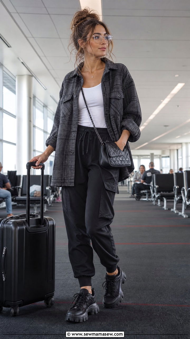 Shacket And Cargo Pants Airport Outfit - 25 Jet setter outfit ideas