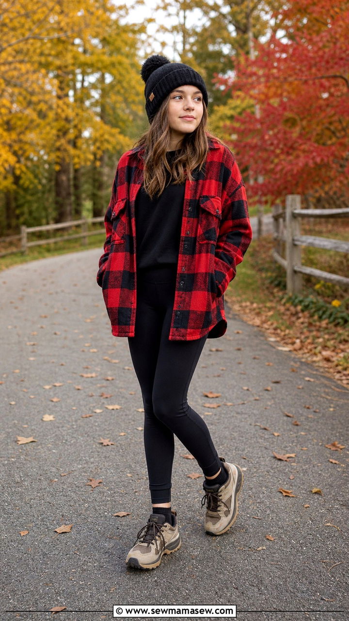 Shacket And Leggings Outfit - 40 back to school outfits 2026