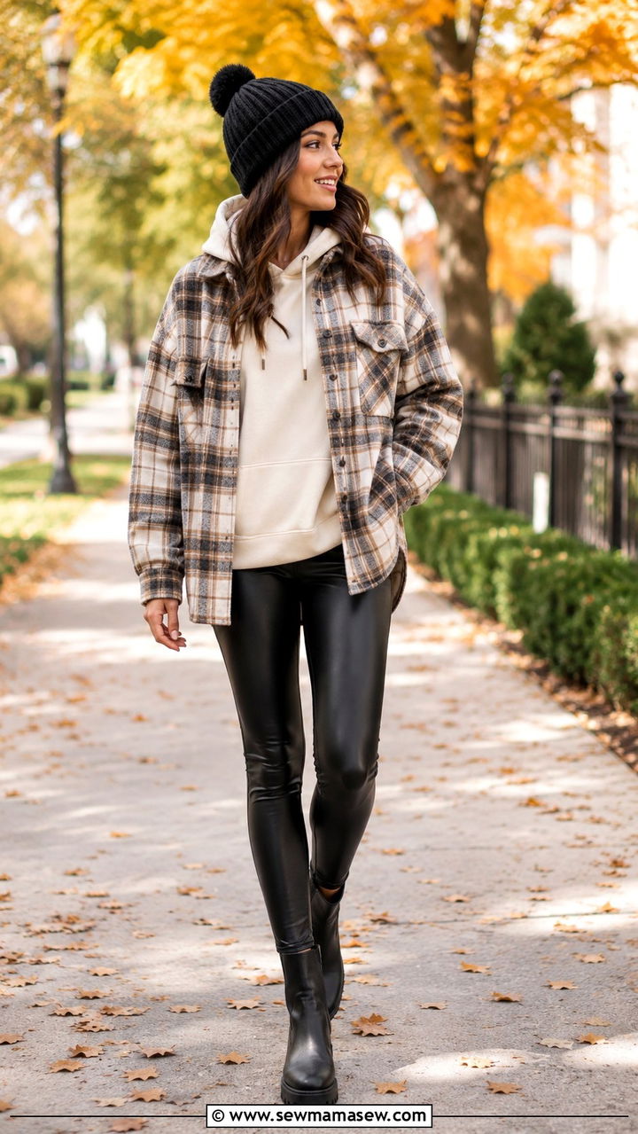 Shacket Over Hoodie Outfit - 30 Layering outfit ideas