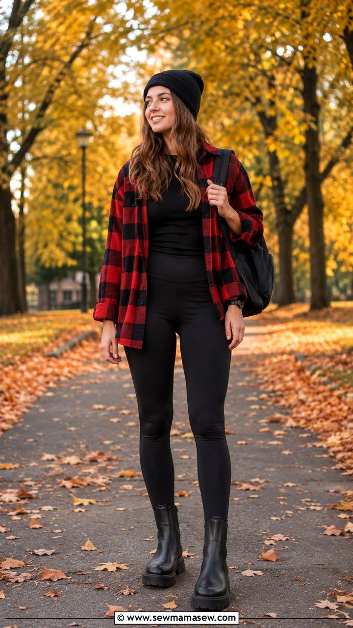 Shacket and Leggings Outfit - 30 Trendy outfits for 14 year olds