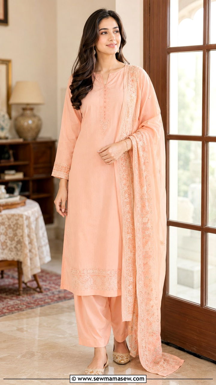Shalwar Kameez With Soft Dupatta - 30 Ramadan outfit ideas modest