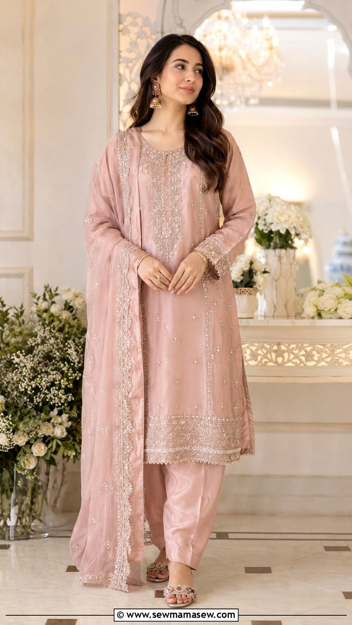 Shalwar Kameez with Dupatta Outfit - 25 Wedding guest outfit ideas Muslim wedding