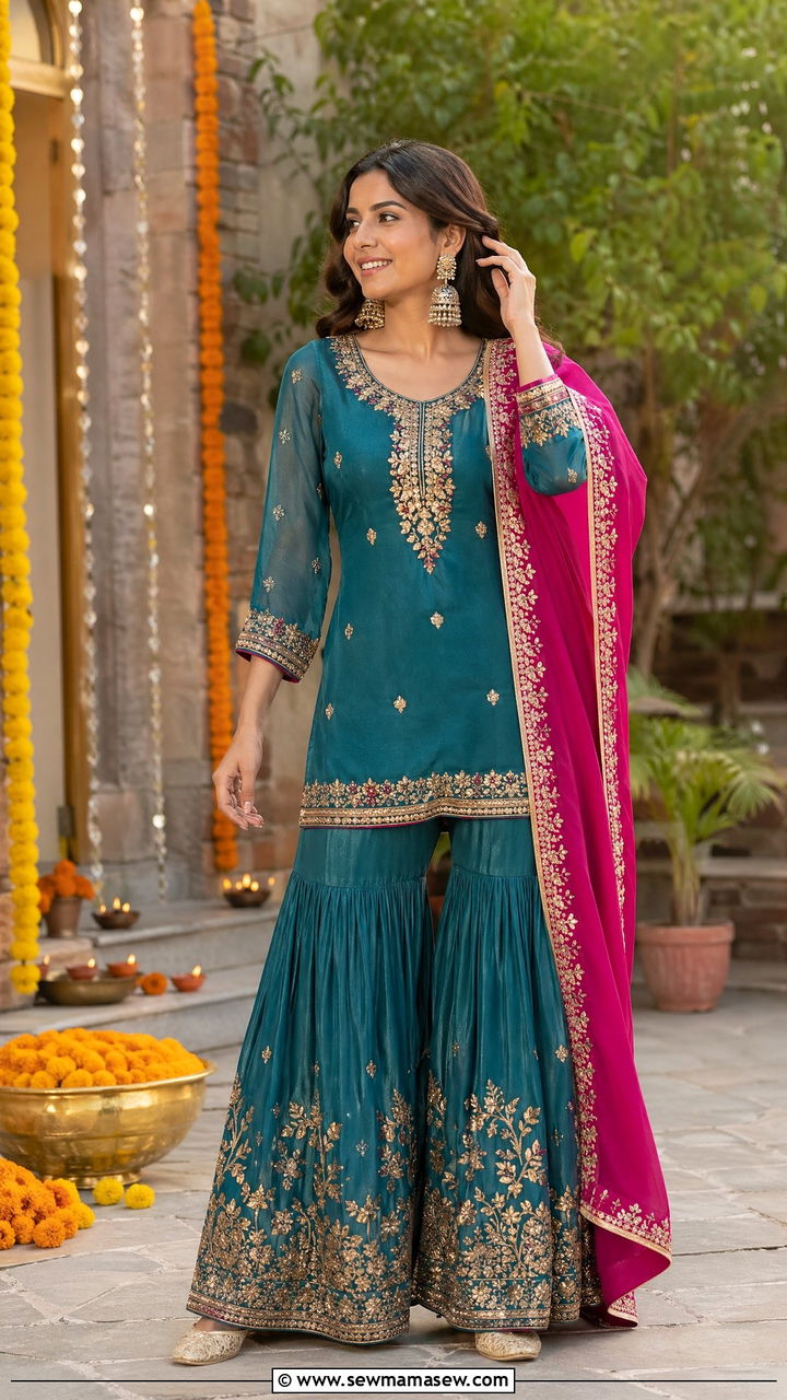 Sharara Set Diwali Outfit - 35 Diwali outfit ideas