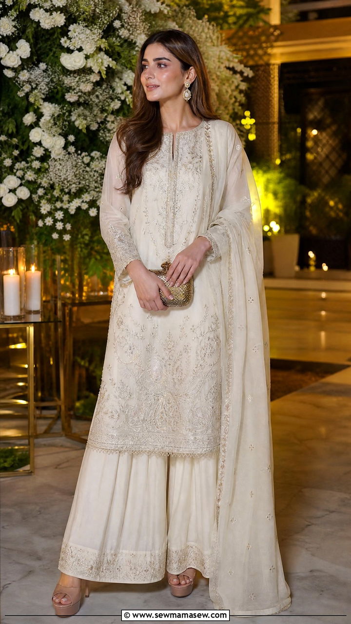 Sharara Set With Heels - 30 Islamabad outfit ideas