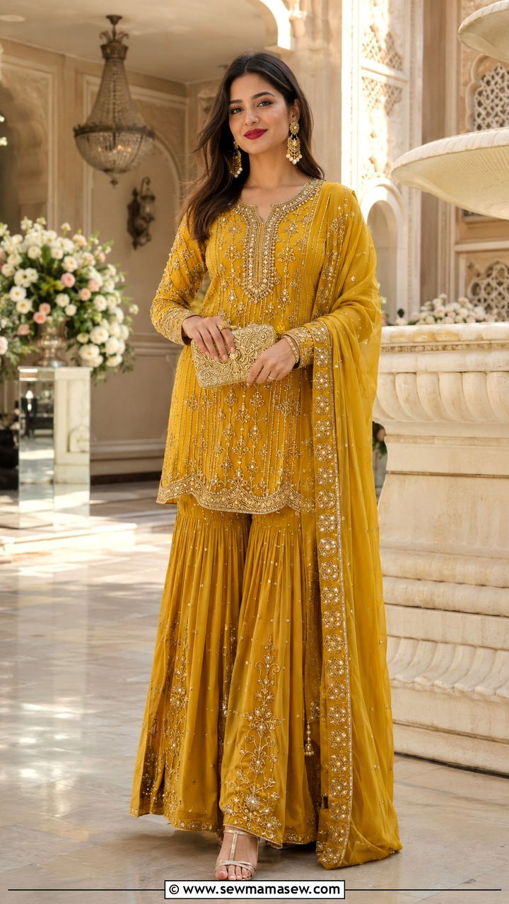 Sharara Suit Wedding Guest Look - 25 Wedding guest outfit ideas Muslim wedding