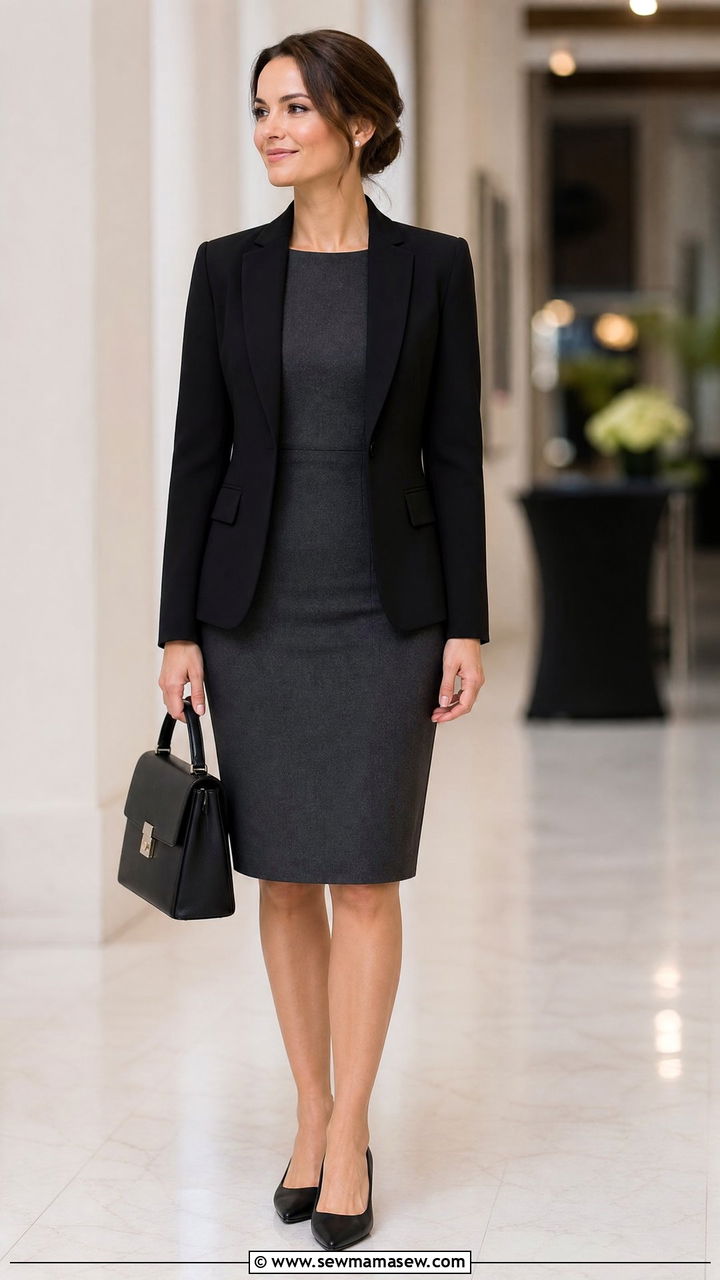 Sheath Dress With Structured Blazer For Corporate Awards - 25 Awards ceremony outfit ideas