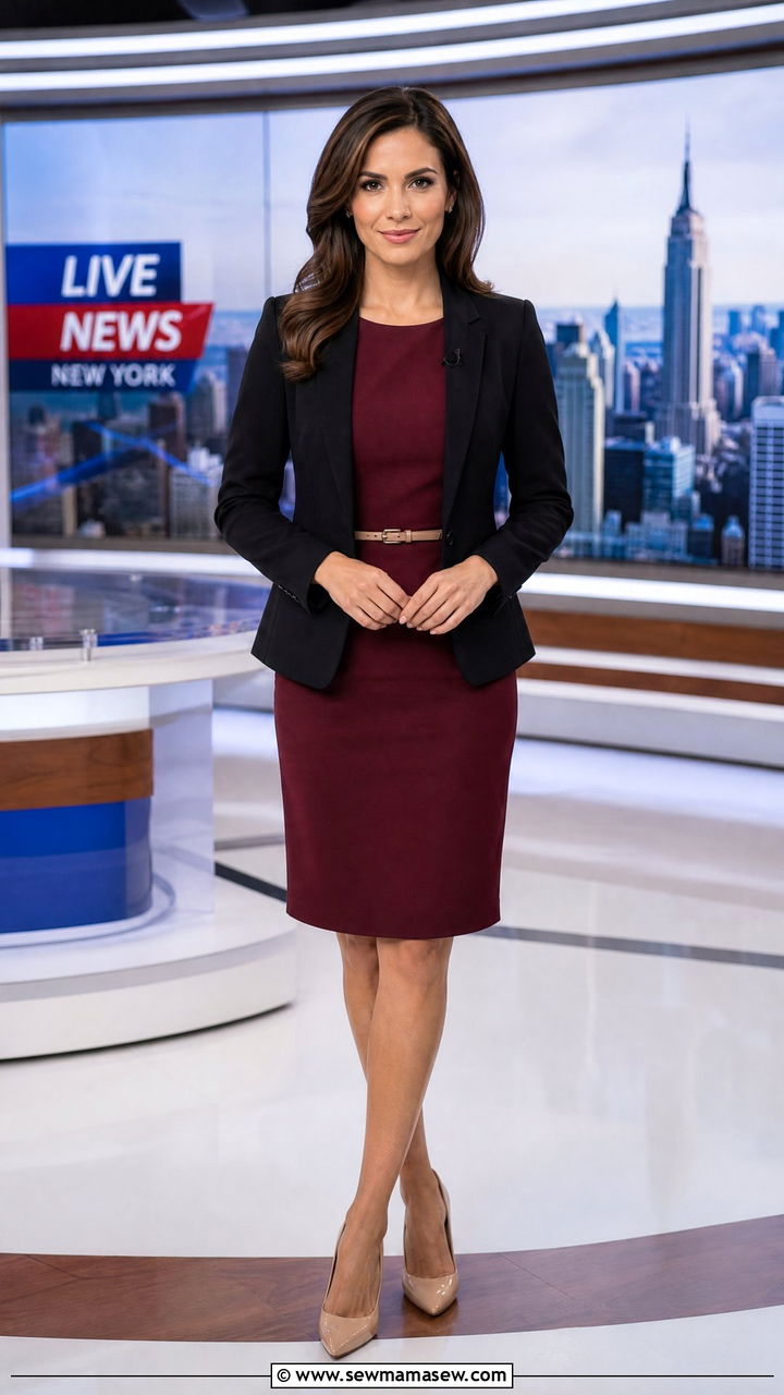 Sheath Dress with Structured Blazer - 25 Journalist outfit ideas