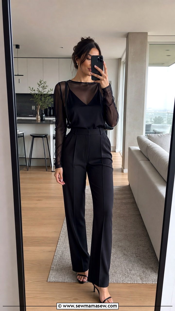 Sheer Layers Over Tailored Basics - 20 2026 fashion trends women trends