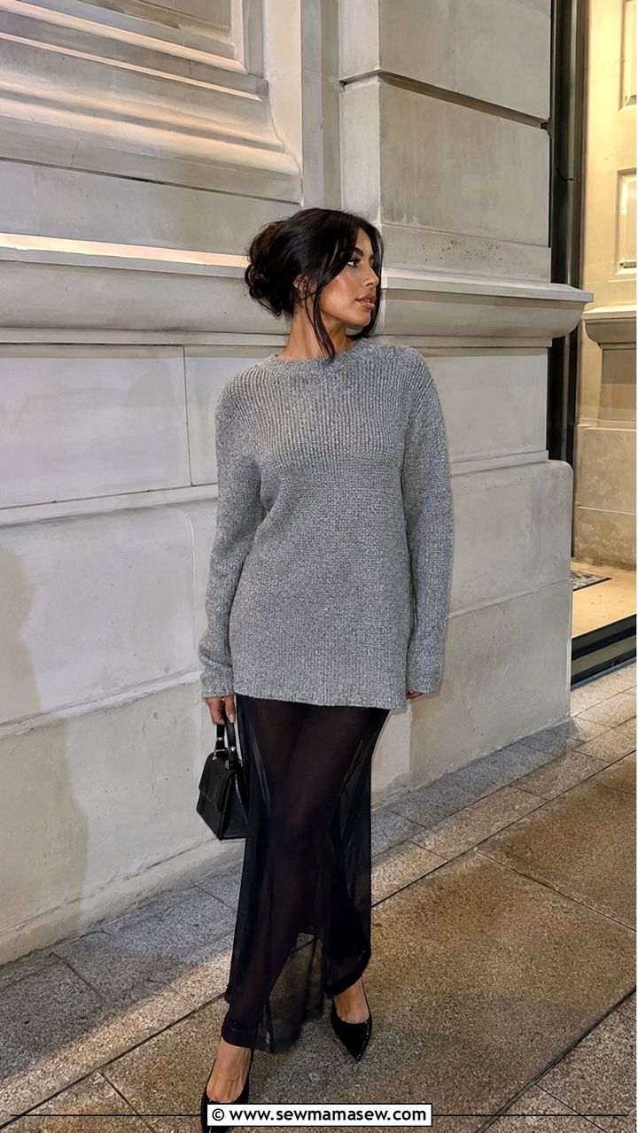 Sheer Maxi Skirt With Longline Knit Top - 25 What to wear in summer 2026