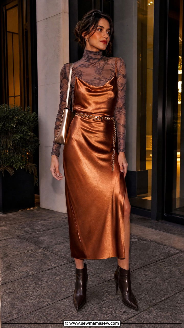Sheer Mesh and Slip Dress Layered Outfit - 35 maximalist outfits