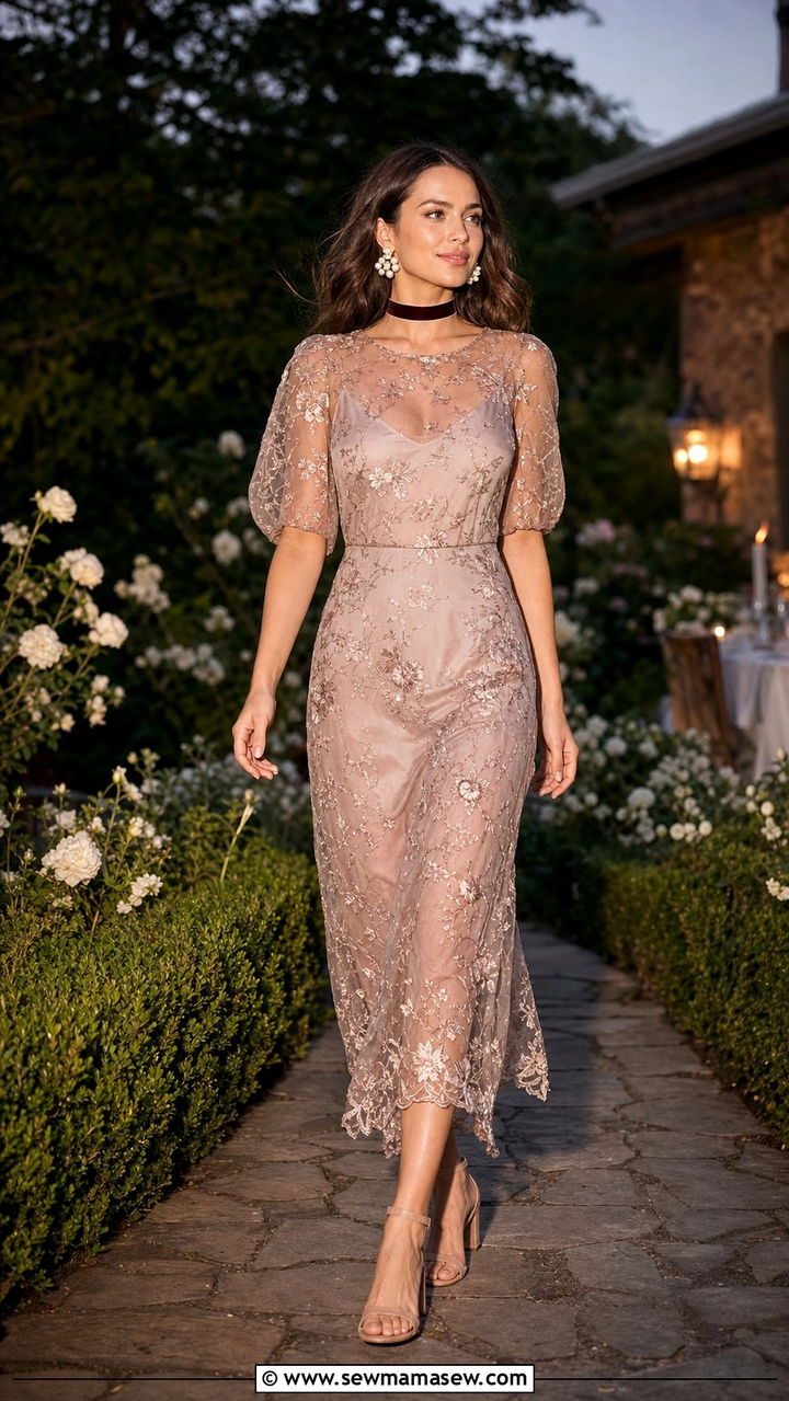 Sheer Overlay Dress With Satin Undergarment - 25 spring jazz age outfit ideas