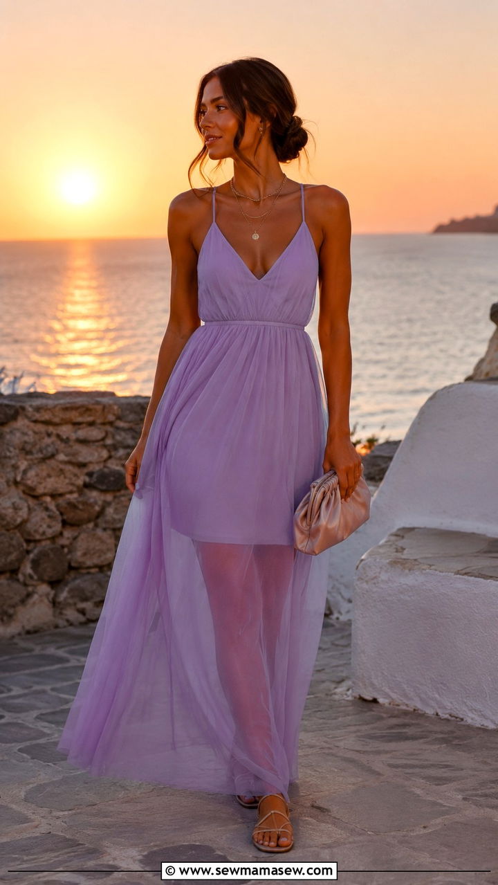 Sheer Overlay Maxi Dress With Flat Sandals - 25 Trendy summer outfit ideas 2026