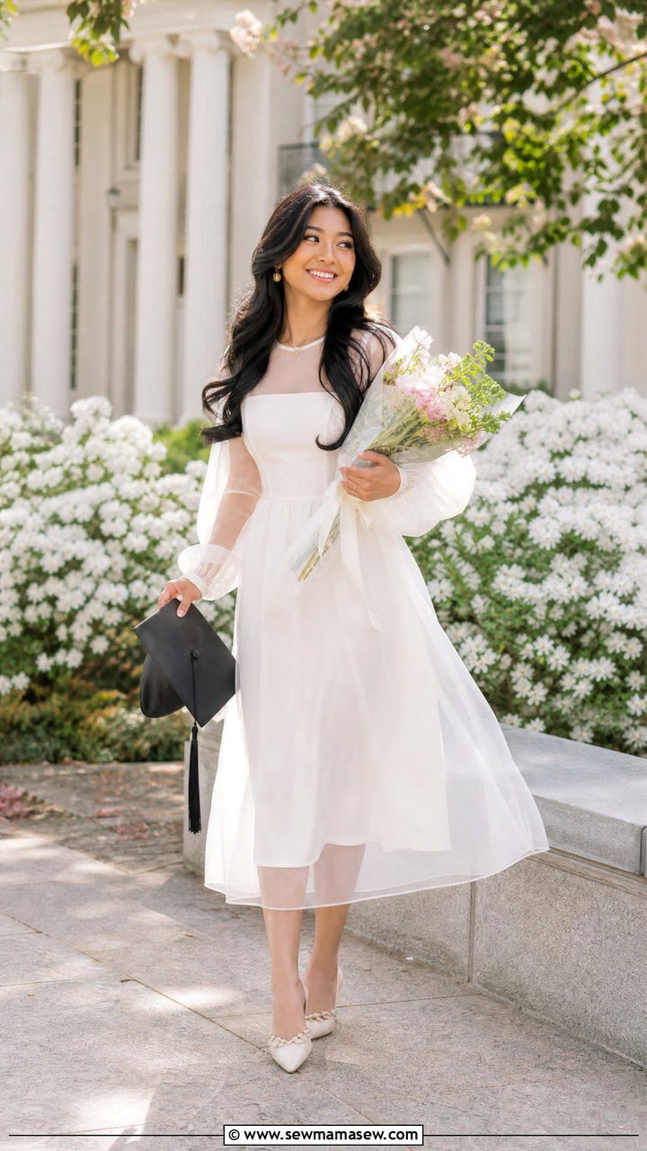 Sheer Overlay Midi Dress Outfit - 25 graduation outfits aesthetic